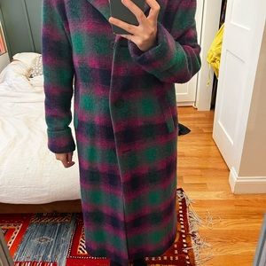 Anthropologie oversized plaid coat